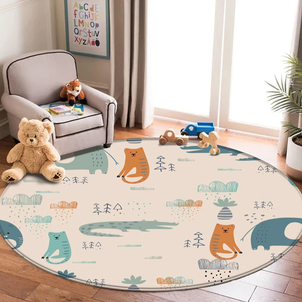 Мультяшный напольный нескользящий фланелевый ковер с рисунком облаков для