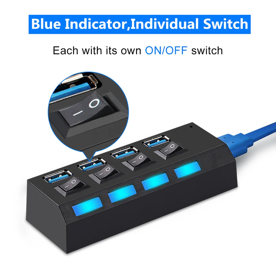 Мульти USB 3 0 концентратор usb хаб сплиттер Hab Тип C 4 7 портов расширитель с