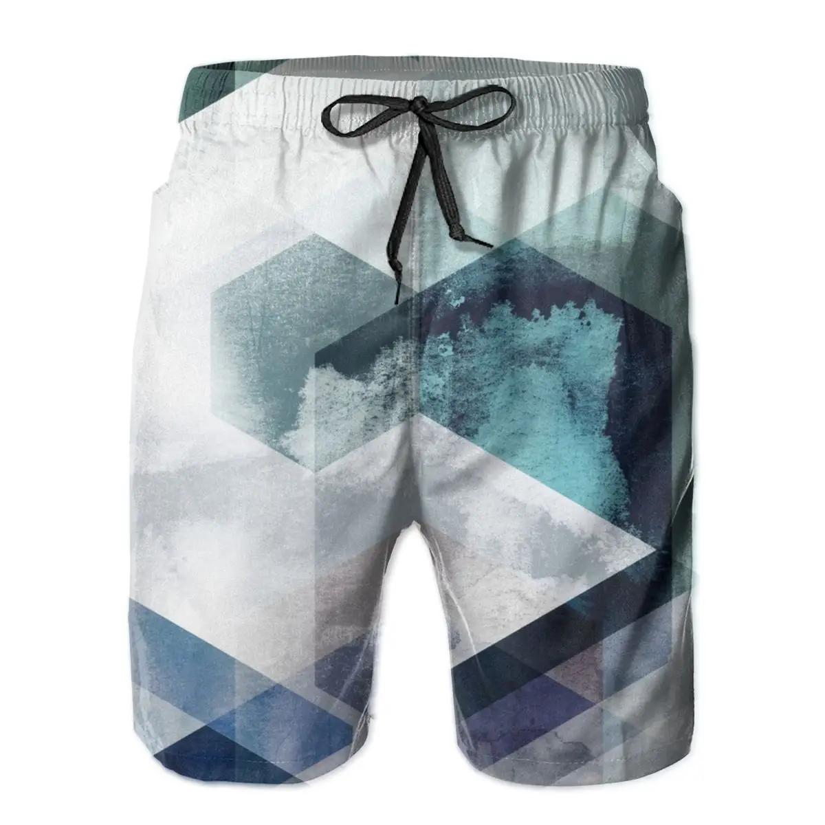 

Men Sweatpants Graphic Light Blue Surfing Beach Board Swim Trunks Sport Quick Dry Mesh Casual Short for Boy