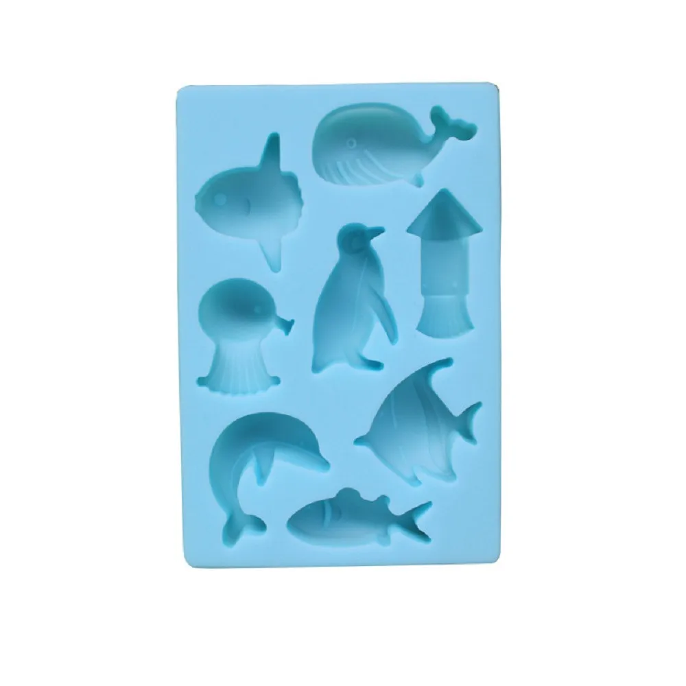 Силиконовые формы для поделок 3d украшения тортов морской мир дельфинов рыбы мыла