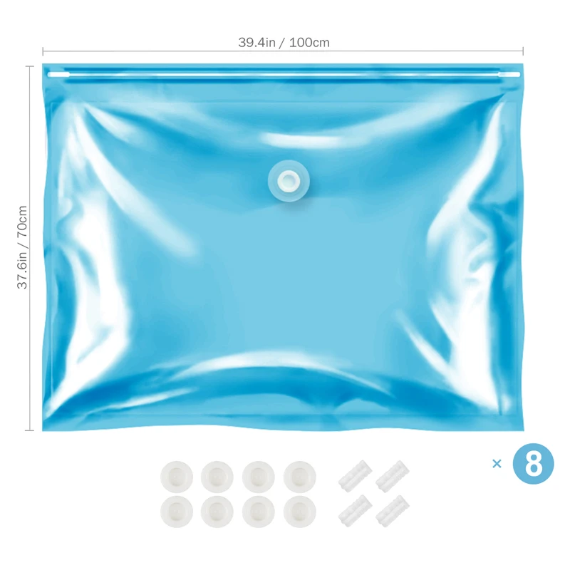 8 PCS 70x100cm 8 шт вакуумные пакеты для хранения одежды, сумка для хранения одежды, органайзер для одежды, маленькая сумка для уплотнения, пластиковая компактная компрессионная сумка - Цвет: 8 PCS 70x100cm