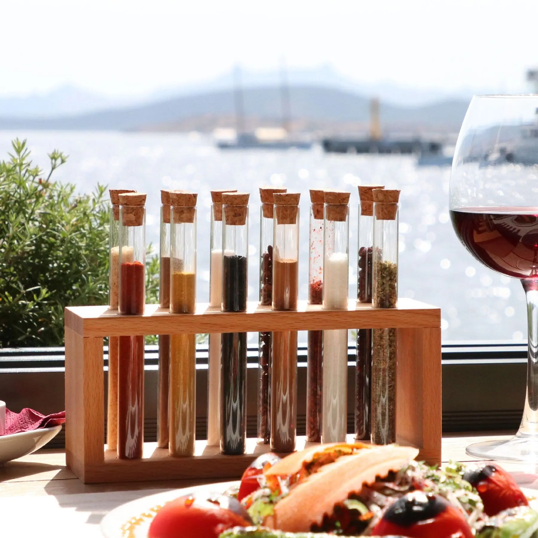 

12 шт деревянный стенд трубки Набор для специй корковой пробкой Кухня украшения ручной работы Стекло хранения практичный гаджет приправа ба...