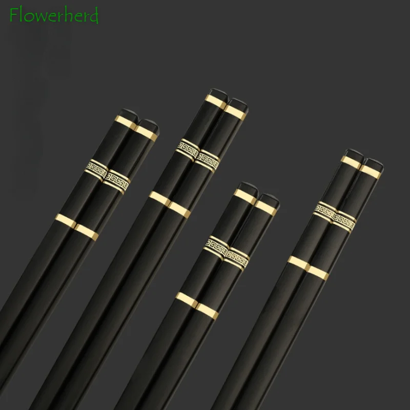 

New Alloy Chopsticks Bronzing Wholesale Public Chopsticks Tableware Hotel Disinfection Alloy Chopsticks Kitchen Accessories