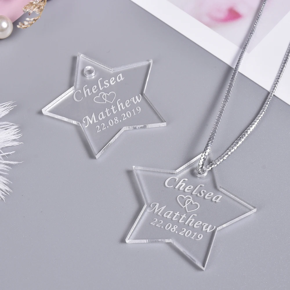 100 шт. Персонализированные Гравированные прозрачные Любимые звезды декор для
