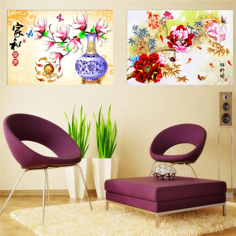 5D DIY алмазная живопись, круглые стразы, цветок, алмазная вышивка, картина, украшение дома
