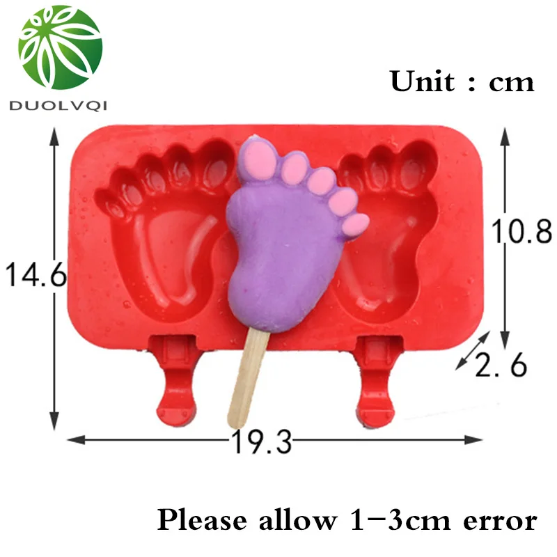 Форма для мороженого Holaroom с 3 отверстиями и деревянной палочкой силиконовые