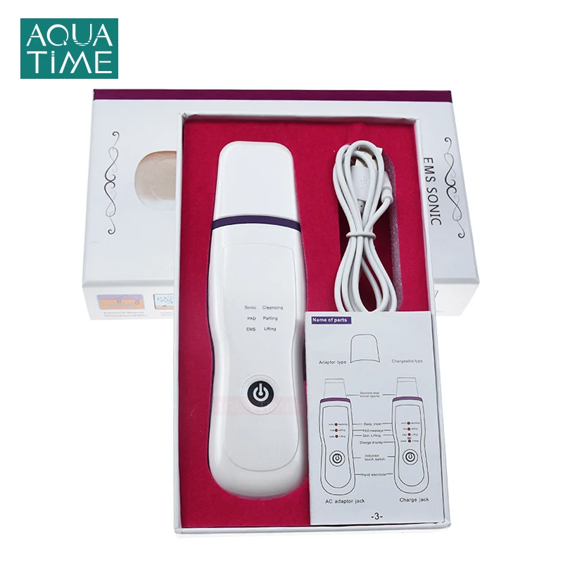 Скрабер ультразвуковой для кожи лица лопатка удаления акне устройство лифтинга