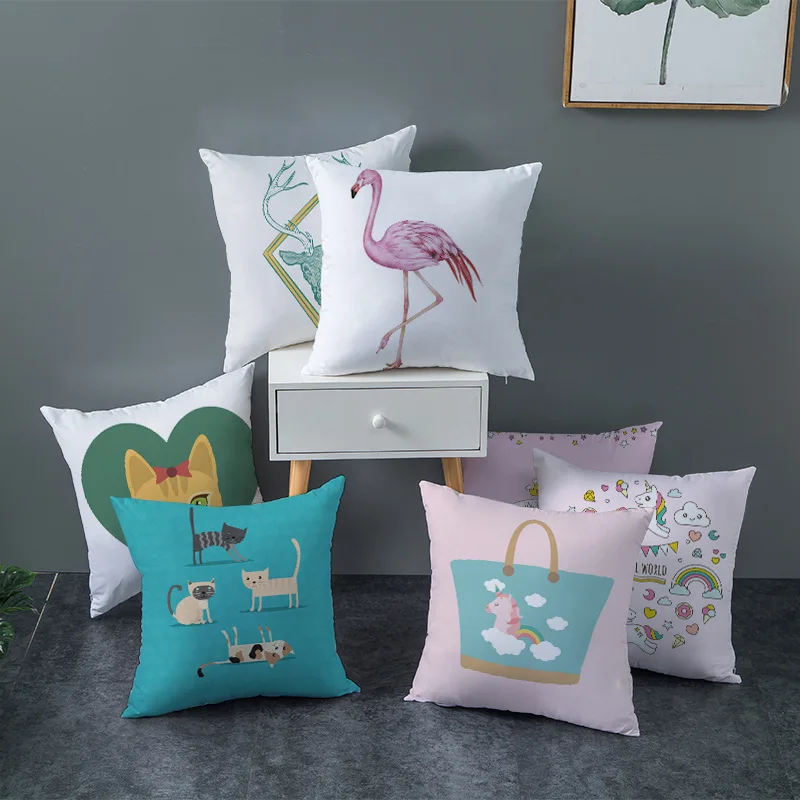 2020 новый мультфильм животных Подушка для домашних крышка волк кошка собака