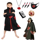 Аниме плащ Акацуки косплей костюм для взрослых с принтом Какаши халат повязка на голову костюм