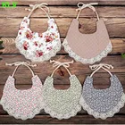 Слюнявчик для мальчика для маленьких девочек, двусторонняя хлопковая льняная одежда с кисточками для кормления, слюнявчик