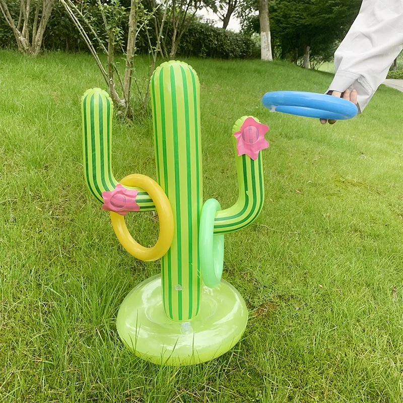 

1Set Outdoor Swimming Pool Inflatable Cactus Ring Toss Game Set Floating Pool Toys Summer Beach Party Adult Kids Favors Supplies