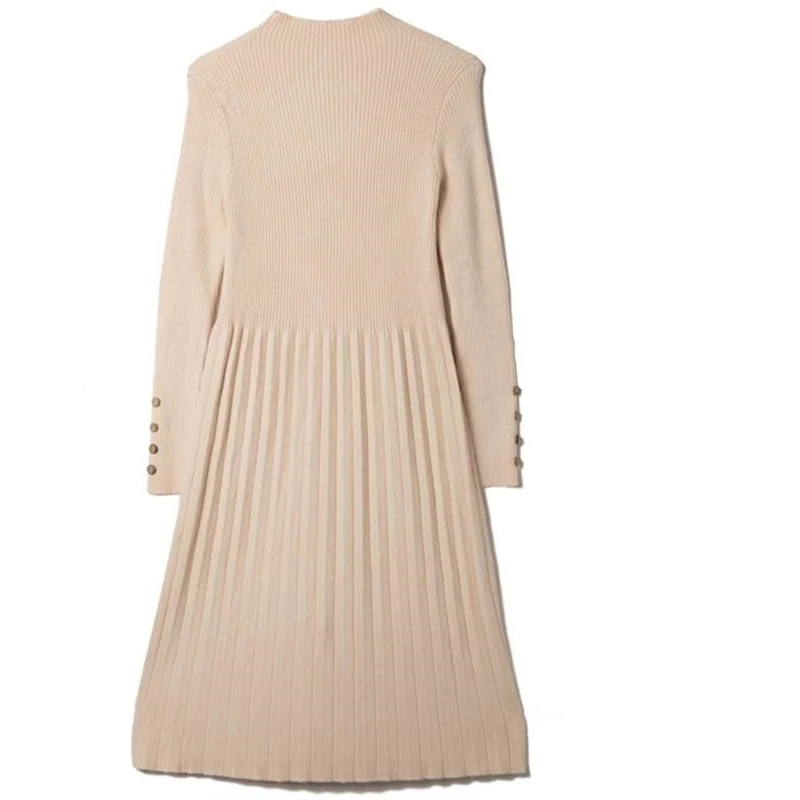 

Women Autumn Hedging Dresses Woman oversize Winter Button Knit Dress female stretch slim Vestido lady spring full dress