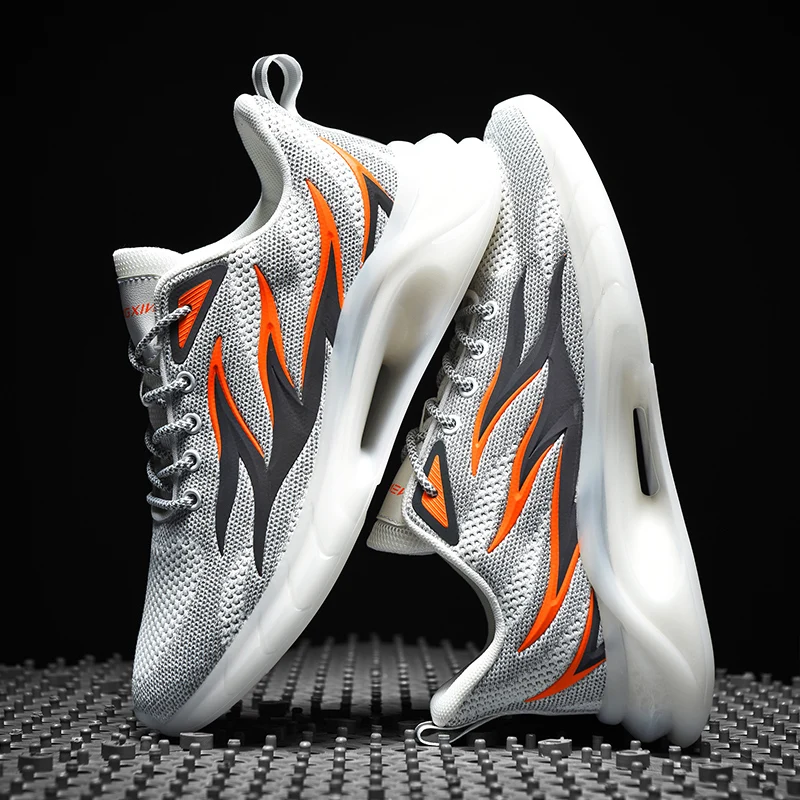 

star New Professional Running Glow Shoes Men Cushion flame Athletic Training Shoes High-quality Comfortable Breathable Sport 46