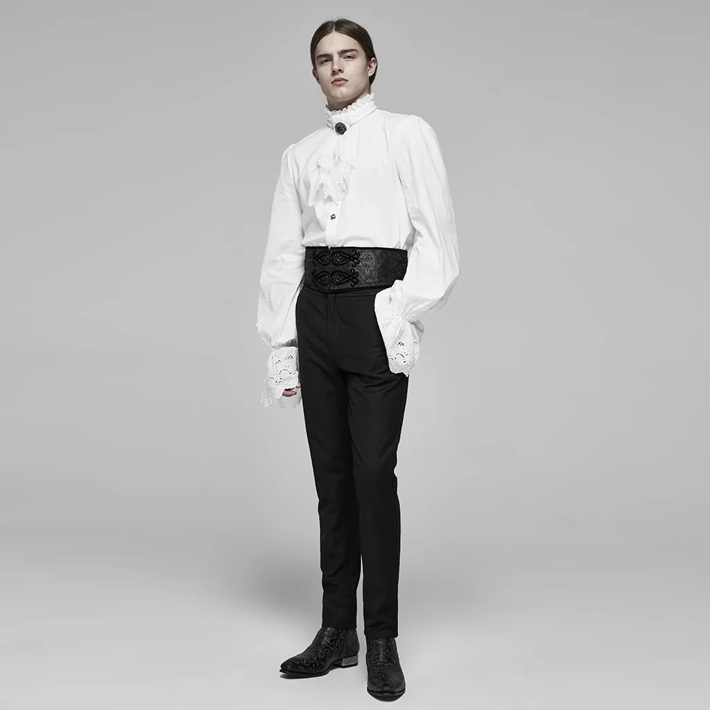 Мужской Готический Жаккардовый Пояс в стиле панк-рейва винтажный регулируемый