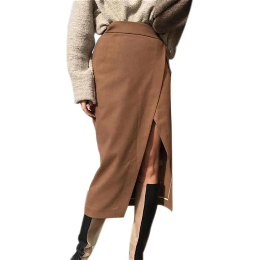 Юбка карандаш с завышенной талией до середины икры|Женские юбки| |