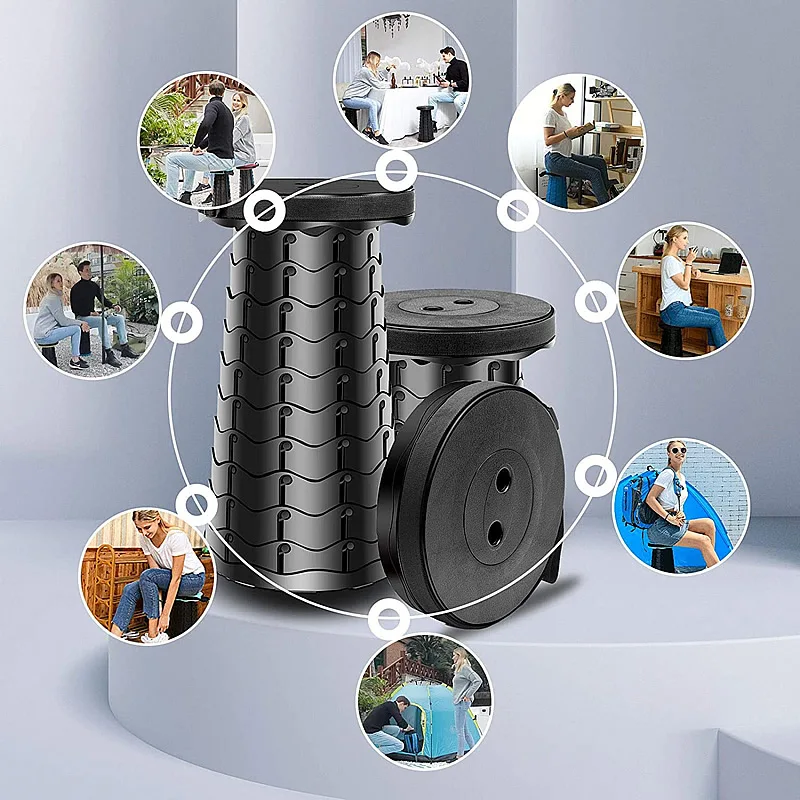 Выдвижной складной стул для кемпинга рыбалки регулируемый по высоте-портативный