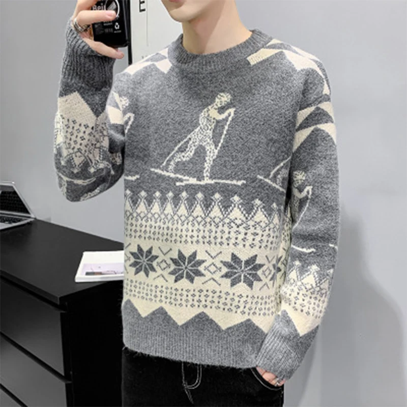 

2020 Autumn Winter New Pullover Men Fashion Casual Warm Men's Sweater Long Sleeve O-Neck Pullovers Sweaters Men Coat