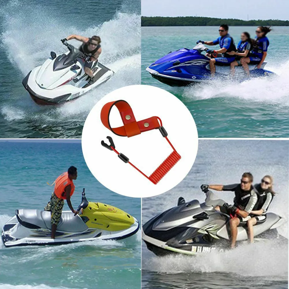 

1pc 160cm Red TPU Wrist Strap Boat Stop Safety Lanyard Outboard Motor Flameout Rope ForYamaha FX140 -Replace EW2-68348-00-00