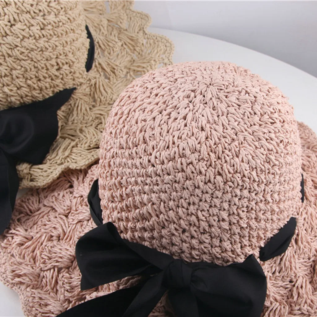 Летняя детская соломенная волнистая шляпа Корейская версия Смешанных Цветов