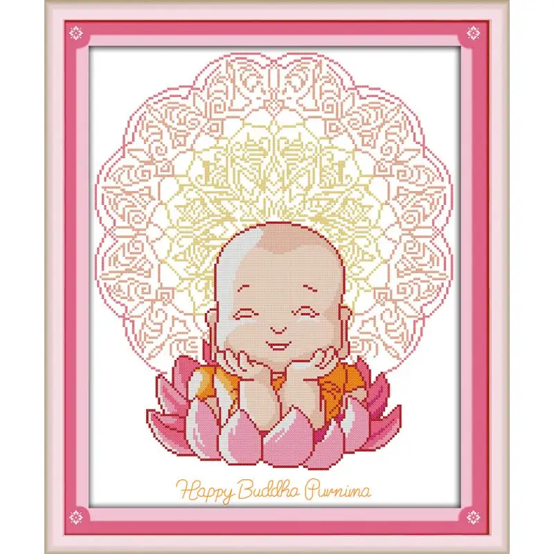 Буддийский монах мультяшный Счетный крест вышивка dmc китайский Набор для вышивки