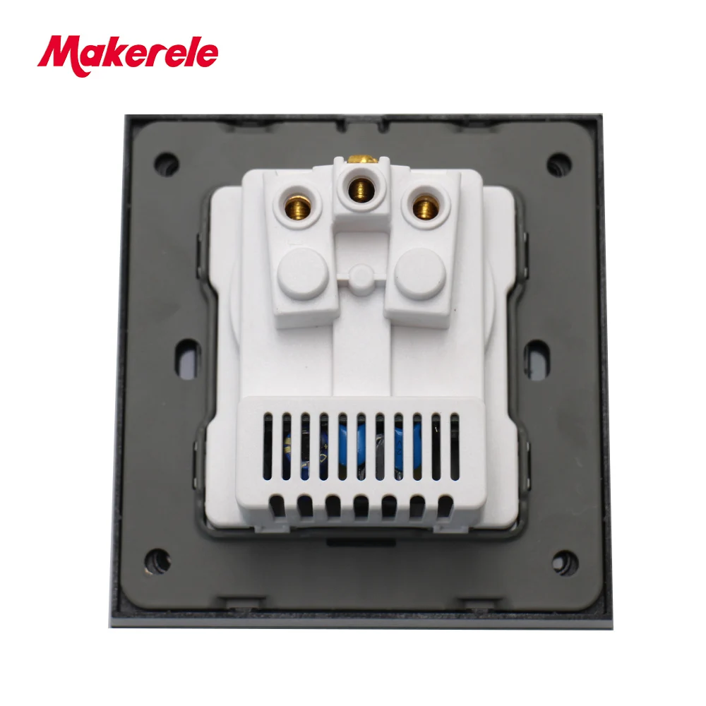 Makerele Wall Power Outlet Glass Panel 16A EU Standard Socket with 2100mA Dual USB three colors | Обустройство дома