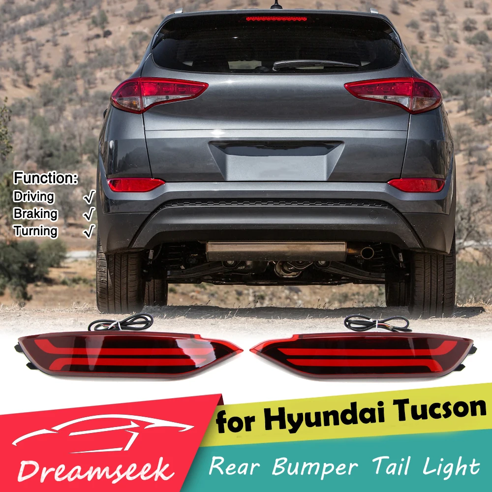 Светодиодный задний бампер с отражателем для Hyundai Tucson IX35 2015 2016 2017 стоп сигнал Audi