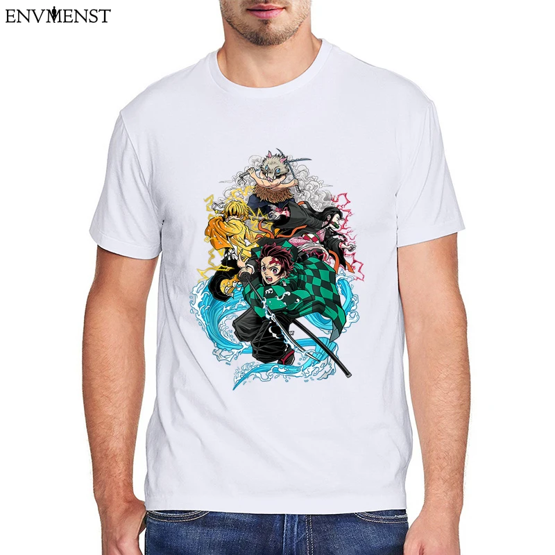 

Funny Demon Slayer Anime Men's Harajuku T Shirt Vintage Tops Oversized Anime Graphic Tees 100 Cotton Black T-Shirt Men Women 3XL