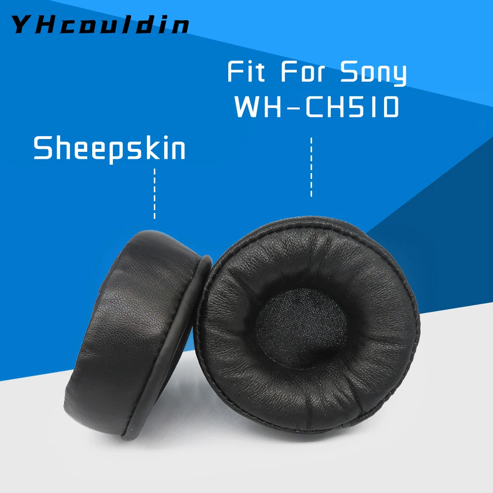 Sheepskin Earpads for Sony WH CH510 Headphone Accessaries Replacemnt Ear Cushions Pads Genuine Real Leather Memory Foam