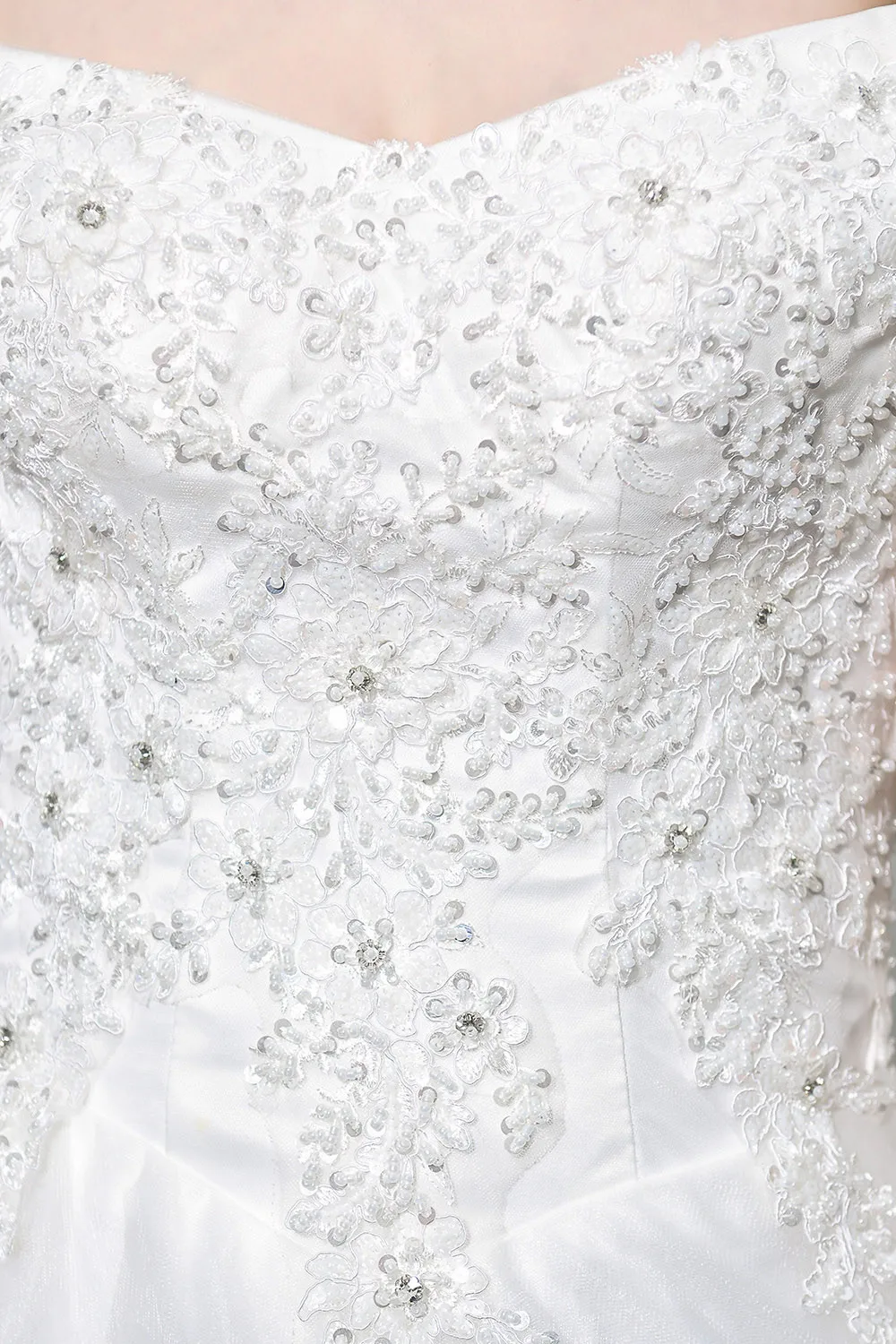 

2020 vestido de noiva Lace Wedding Dress Beadings Sequined Boat Neck Off The Shoulder Court Train A-line Bride Dresses Robe