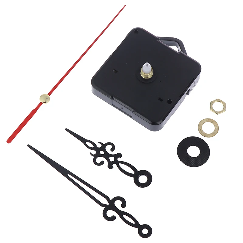 

New Hot Profession Quartz Clock Movement Mechanism Parts Spindle Long Red Black Hollow Out Hands