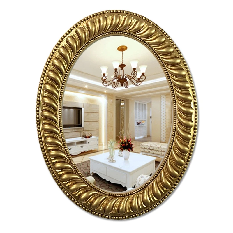 

European Mirror Bathroom Mirror Wall Hanging Oval Bathroom Porch Mirror Beauty Salon Decorative Mirror