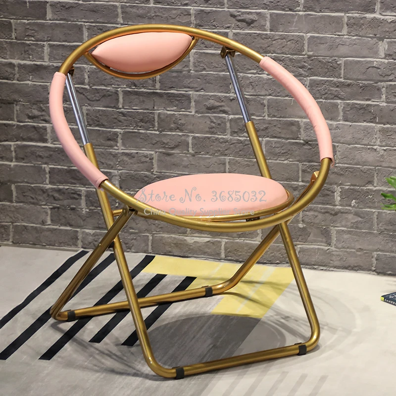 Розовое портативное складное круглое кресло скандинавские стулья для балкона