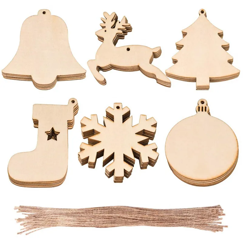 

10pcs/set Merry Christmas Wooden Ornaments Santa Elk Christmas Decorations for Home Christmas Tree Decor Xmas Navidad Noel 2020