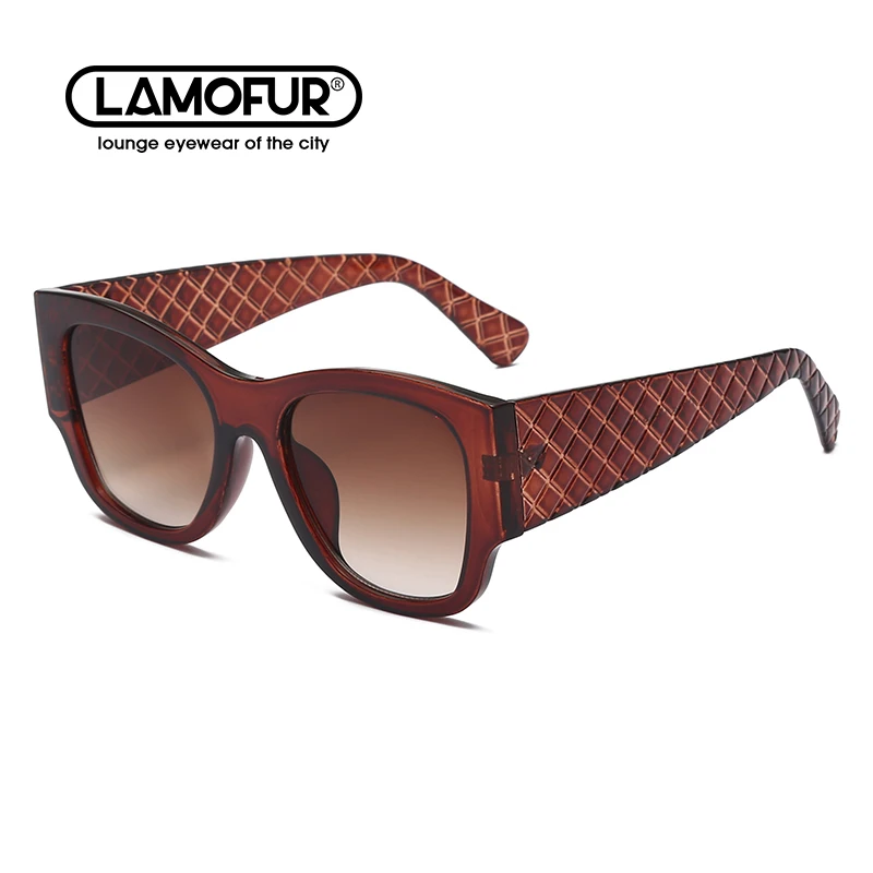 

LAMOFUR New Arriving Retro Classic Design Square Sunglasses 2021 Shopping Self-Shooting Driving Sunglasses Women 9114