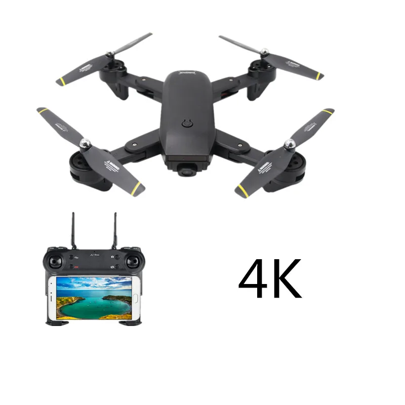 Black-4K FN Дрон DM107s Дрон четырехосевой самолет оптический поток фиксированный высокий интеллект WiFi индукционный пульт дистанционного управления самолет игрушка - Цвет: Black-4K