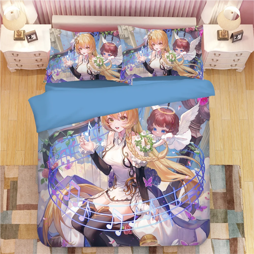 

Tokisaki Kurumi Bedding Set Cartoon Anime Duvet Covers Pillowcases 3D Printed Comforter Bedding Sets Bed Linen Bedclothes 06