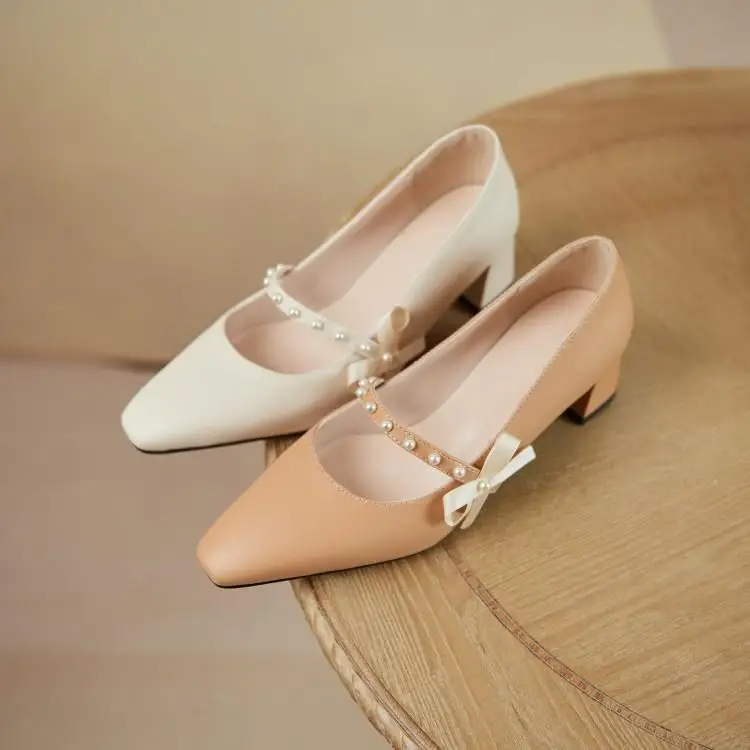 

3cm Heels Lolita Shoes Shallow Mouth Sexy Pump Chunky Sandals Clogs for Women Lace-Up Square Toe Slip On 5cm Mary Jane Crossdres