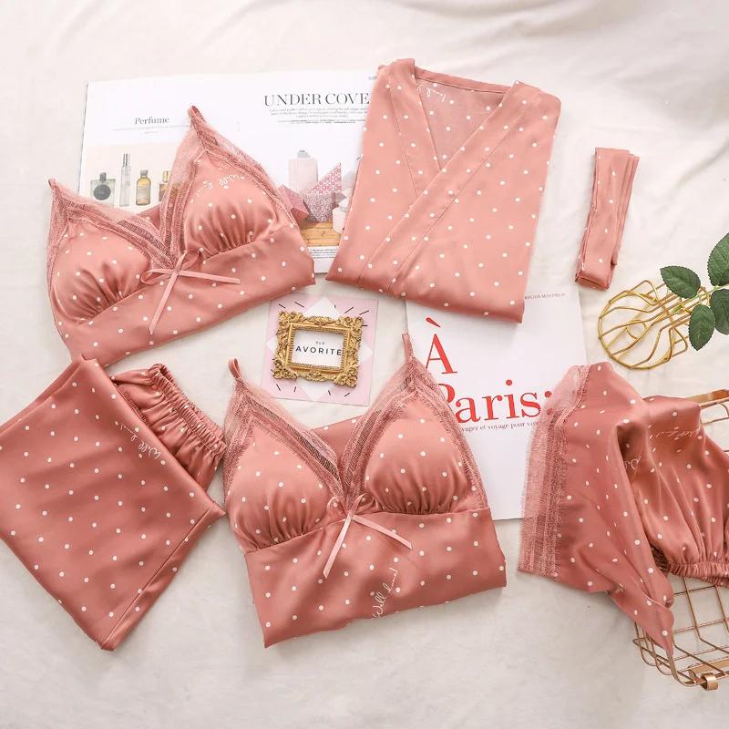 

Silk pajamas and satins for women, casual wear, kimonos, bathrobes, loose, for spring and autumn