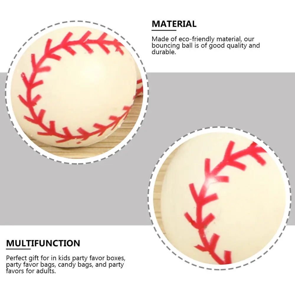 

20Pcs Bounce Balls Baseball Pattern Bouncy Balls Creative Jumping Balls
