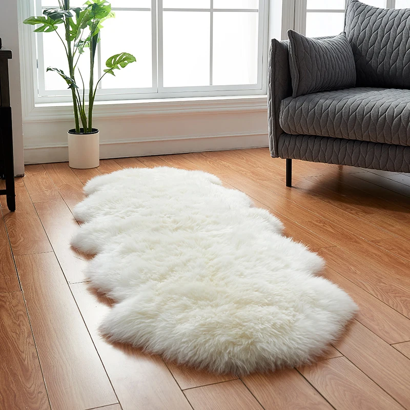 

Long Wool Genuine Australian Sheepskin Rug Natural Area Real Fur Blanket Pelt Christmas