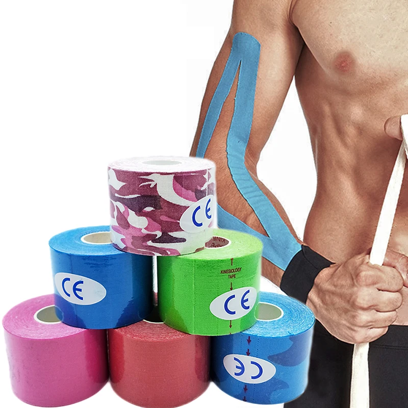 Кинезиологическая лента повязка для мышц Спортивная эластичный бандаж на колено