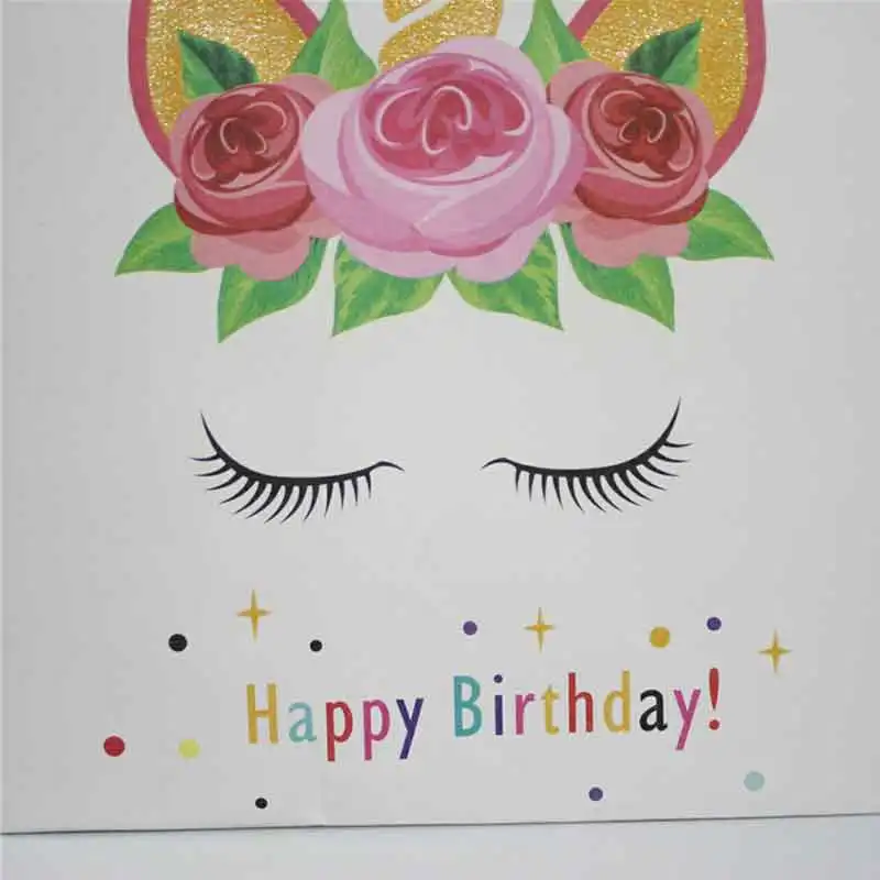 6 шт./компл. подарок с Unicorn бумажные пакеты вечерние сумки Единорог детские Душ