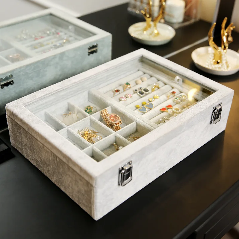 Бархатный Чехол для переноски ювелирных изделий стеклянный чехол кольцо