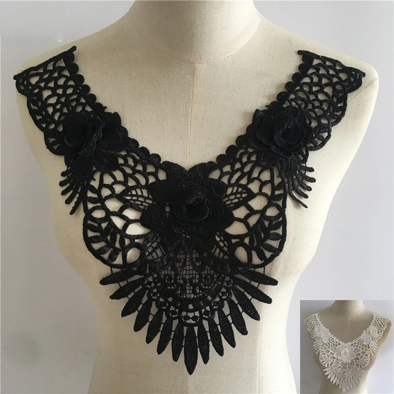 

Hundreds Of Dress DIY Clothing Hollow Embroidery Lace Polyester Clothing Collar Sewing 3D Stereo Flower Accessories