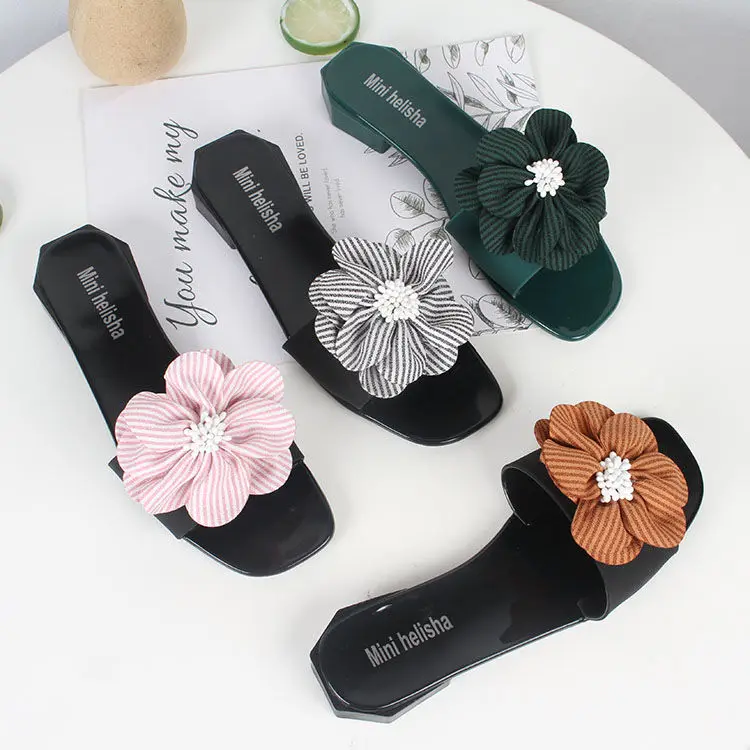 

Women's Crystal Sandals 2021 Summer Newest Women's Sandals and Slippers Flat Heel Bow Outer Wear Casual Fashion Beach Shoes