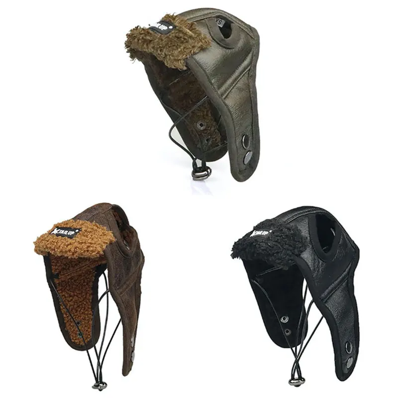 Новая осенне зимняя теплая ветрозащитная шапка пилот для собак кожаный материал