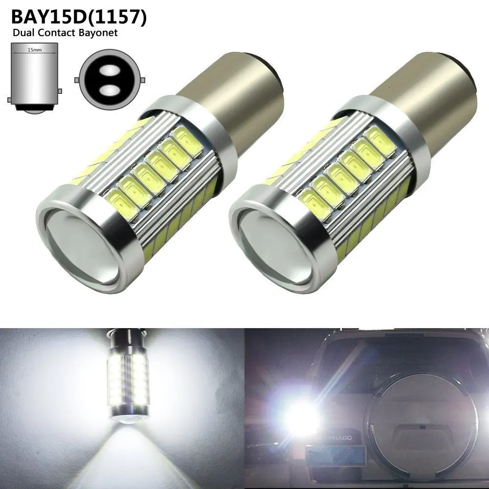 2 шт., универсальный упор для 1157 BAY15D 1156 Ba15s 33SMD P21W 900 люмен супер яркий светодиодный поворота Стоп сигнал светильник Светодиодные лампы 12V