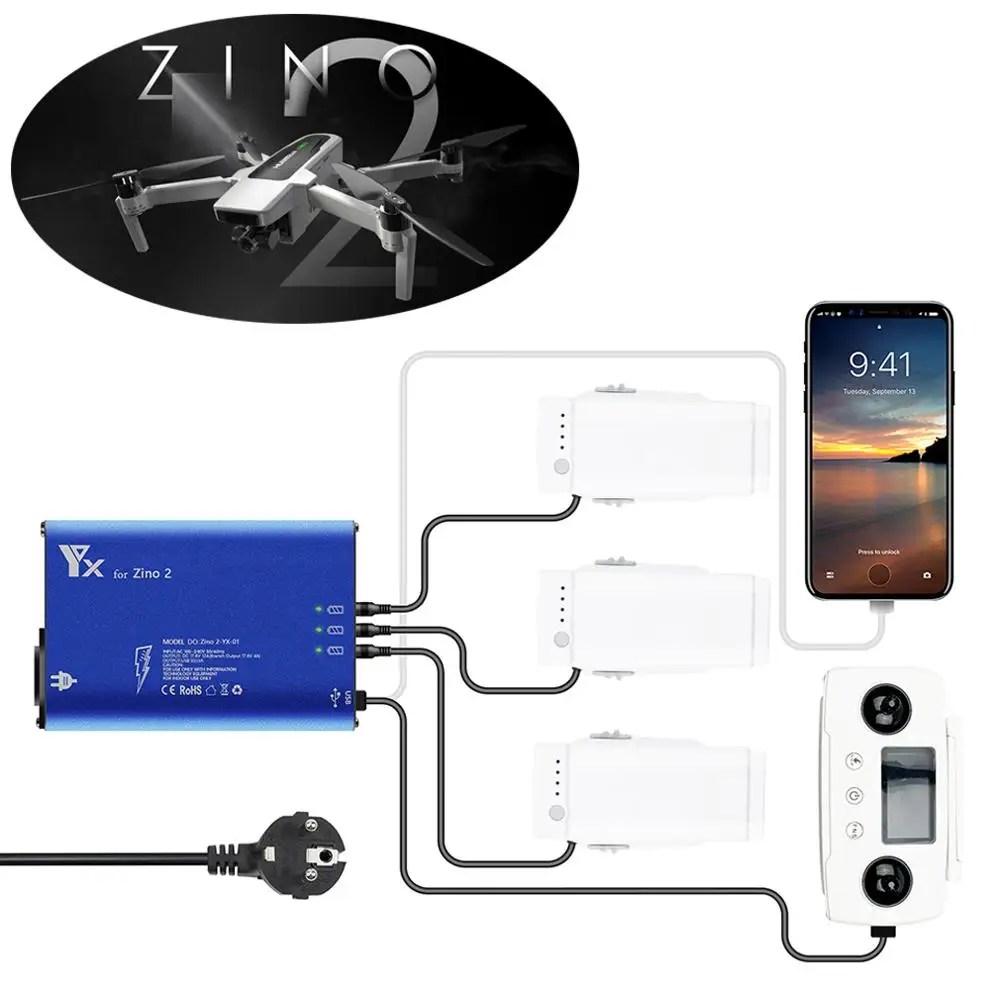 

Hubsan Zino 2 battery Charger Remote Controller Charing Hub Multi fast Charger with USB Port for Hubsan Zino2 drone accessories