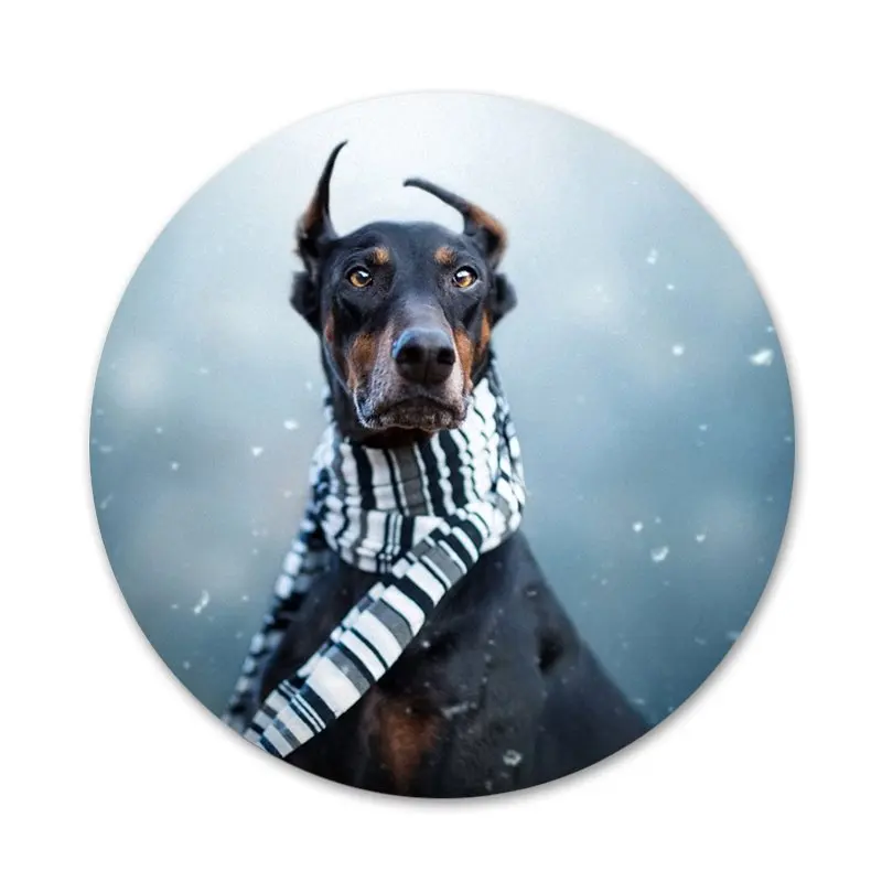 Black animal Doberman Pinscher Dog Badge Brooch Pin Accessories For Clothes Backpack Decoration gift 58mm | Дом и сад