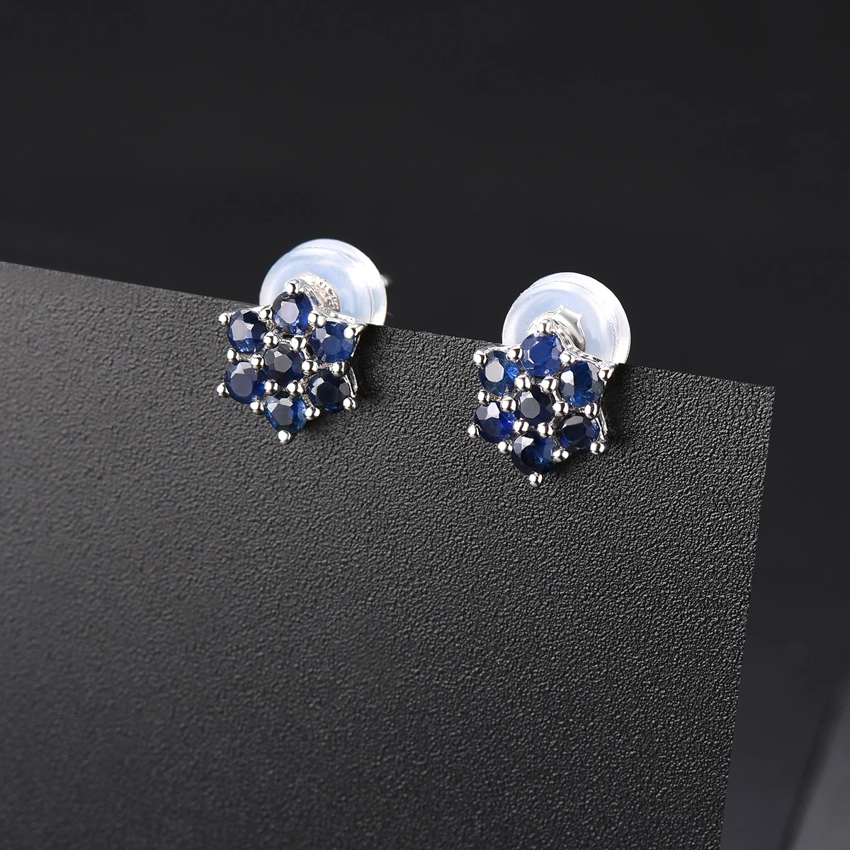 Женские серьги гвоздики с натуральным сапфиром 750 карат|stud earrings|earrings forearrings for women |